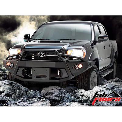 Fab Fours Pre-Runner Heavy Duty Winch Front Bumper in Bare Steel with Lights and D-ring Mounts (Bare) - TT12-B1652-B